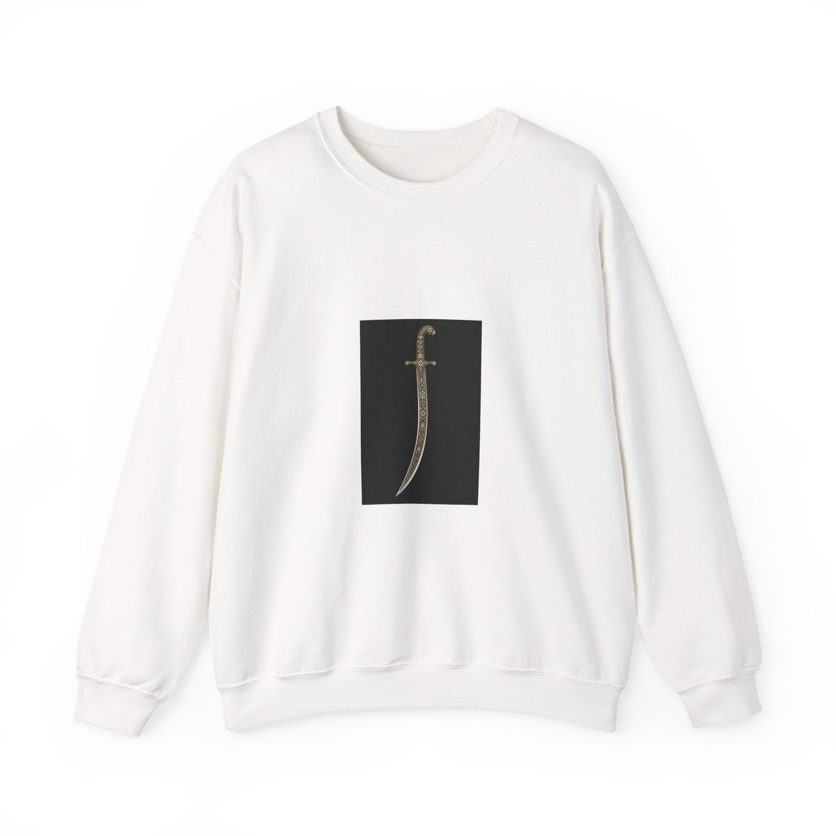 Sword Graphic Sweatshirt — Minimalist Dagger Illustration Crewneck