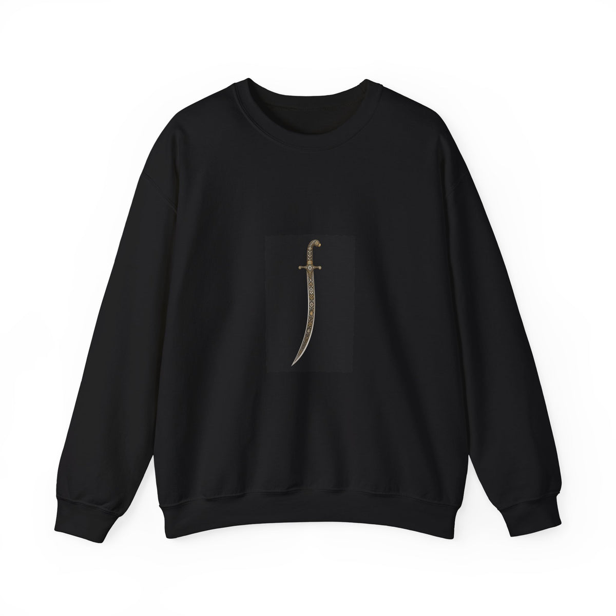 Sword Graphic Sweatshirt — Minimalist Dagger Illustration Crewneck