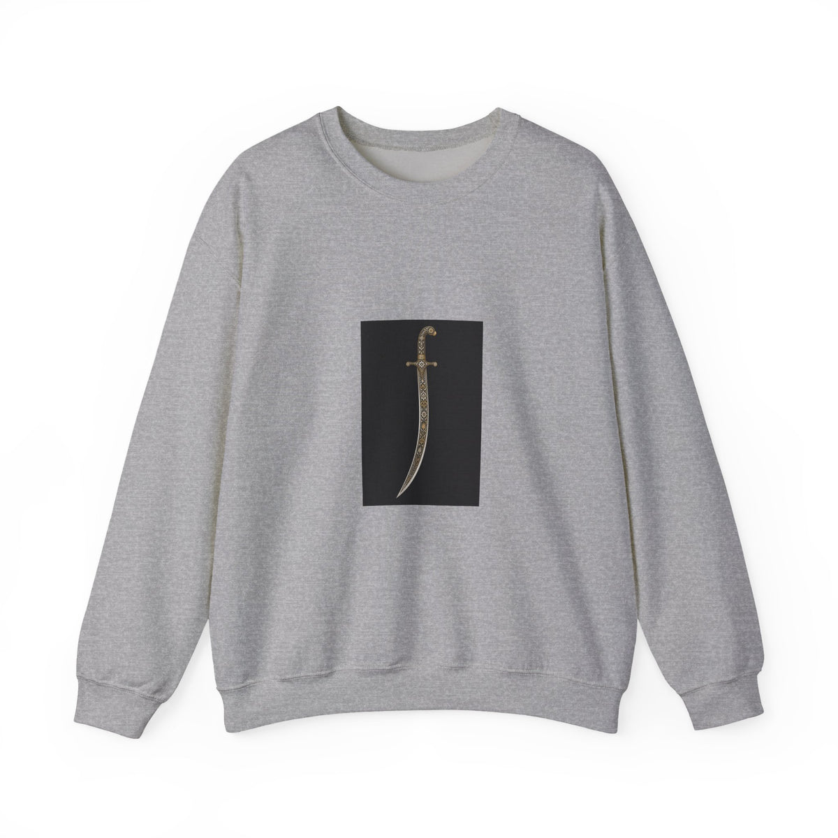 Sword Graphic Sweatshirt — Minimalist Dagger Illustration Crewneck