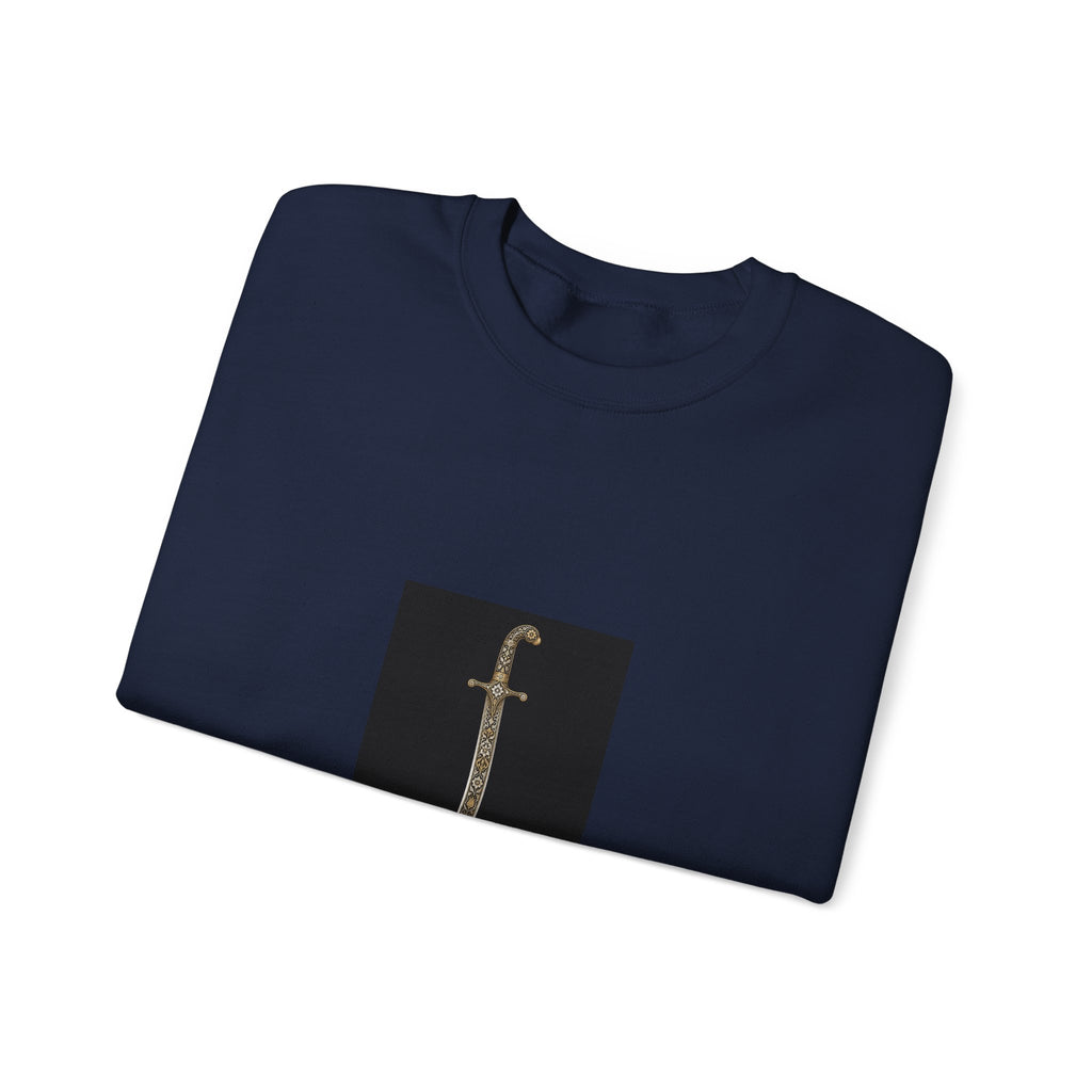 Sword Graphic Sweatshirt — Minimalist Dagger Illustration Crewneck