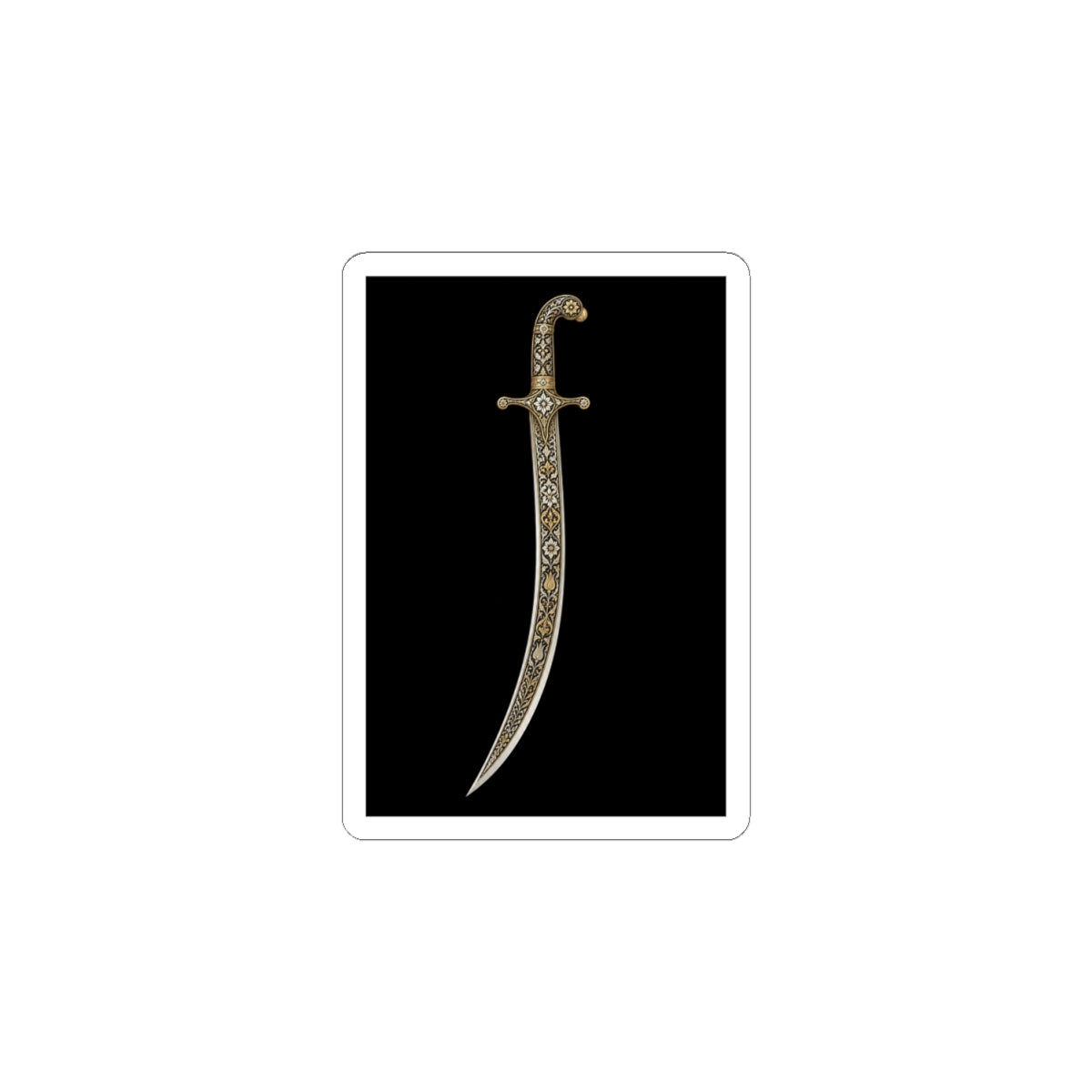 Arabian Dagger Kiss-Cut Sticker — Ornate Scimitar Laptop Decal