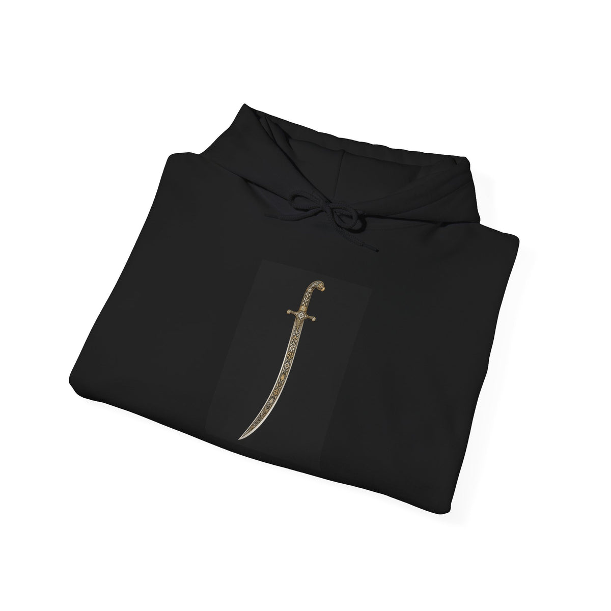 Ottoman Sword & Tughra Hoodie — Gold Calligraphy Graphic Hoodie