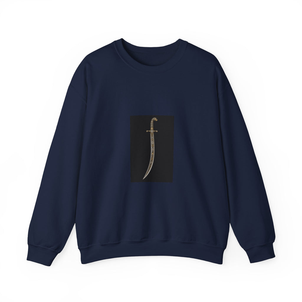 Sword Graphic Sweatshirt — Minimalist Dagger Illustration Crewneck