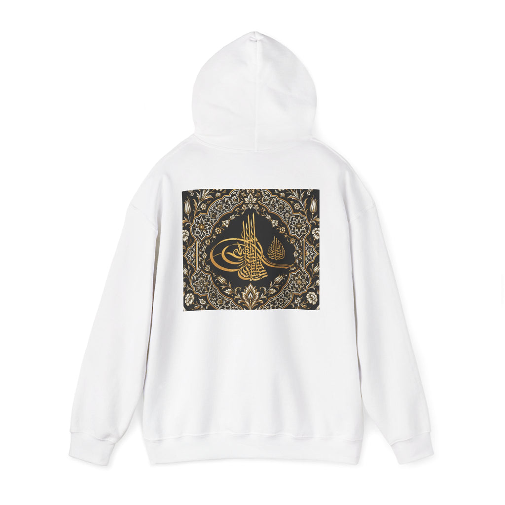 Ottoman Sword & Tughra Hoodie — Gold Calligraphy Graphic Hoodie