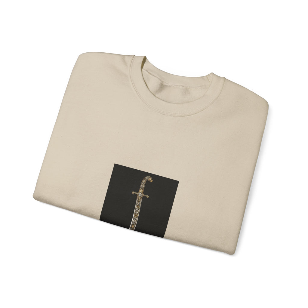 Sword Graphic Sweatshirt — Minimalist Dagger Illustration Crewneck