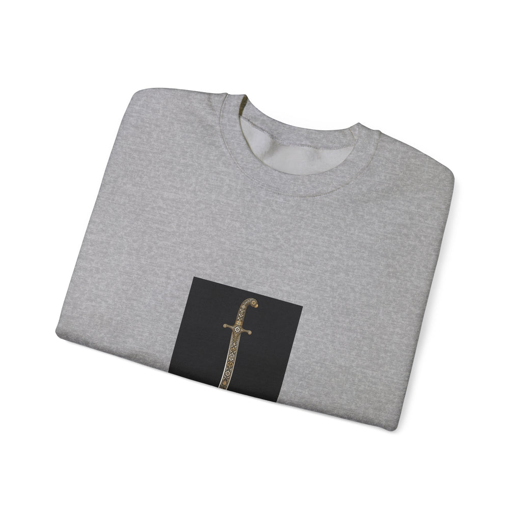 Sword Graphic Sweatshirt — Minimalist Dagger Illustration Crewneck