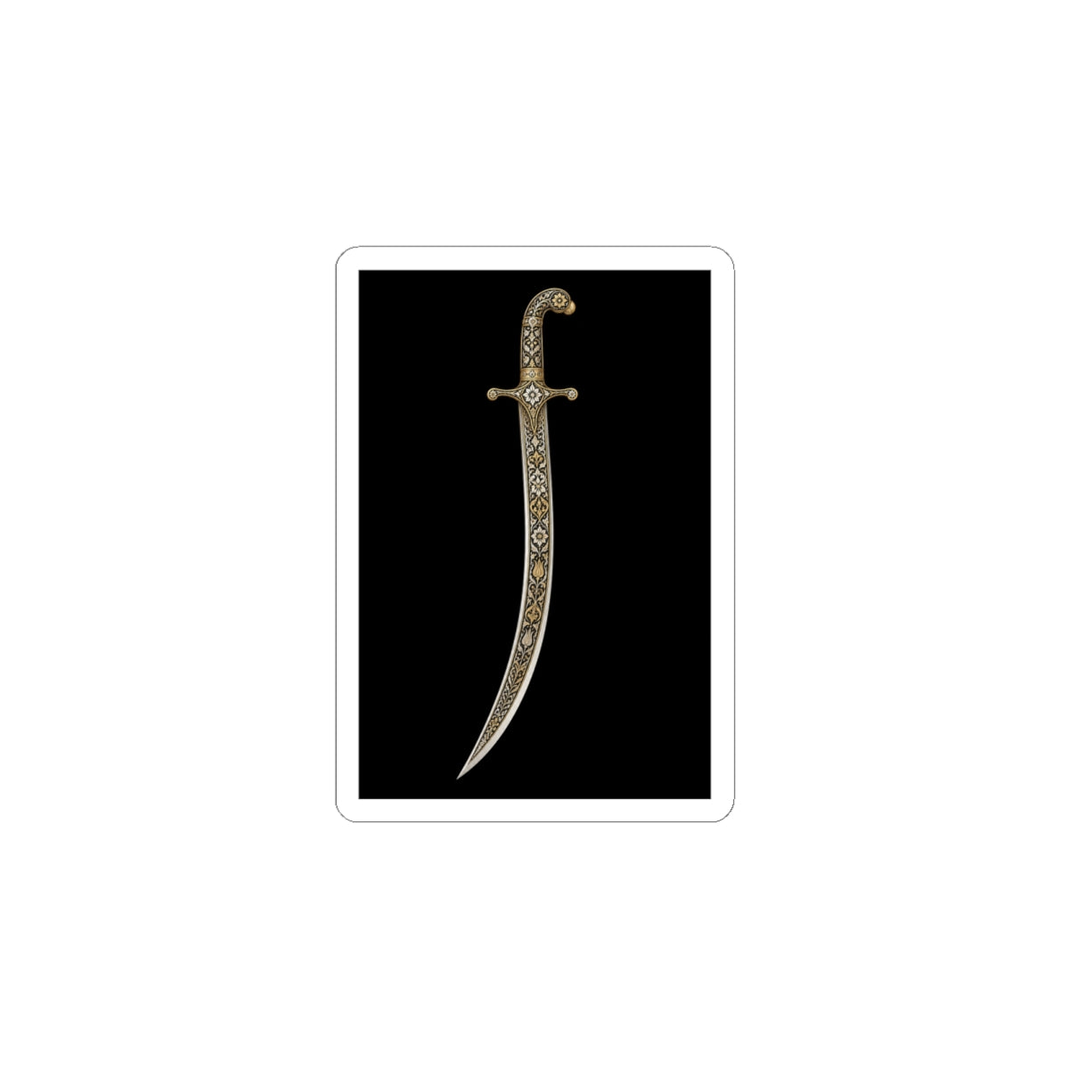 Arabian Dagger Kiss-Cut Sticker — Ornate Scimitar Laptop Decal
