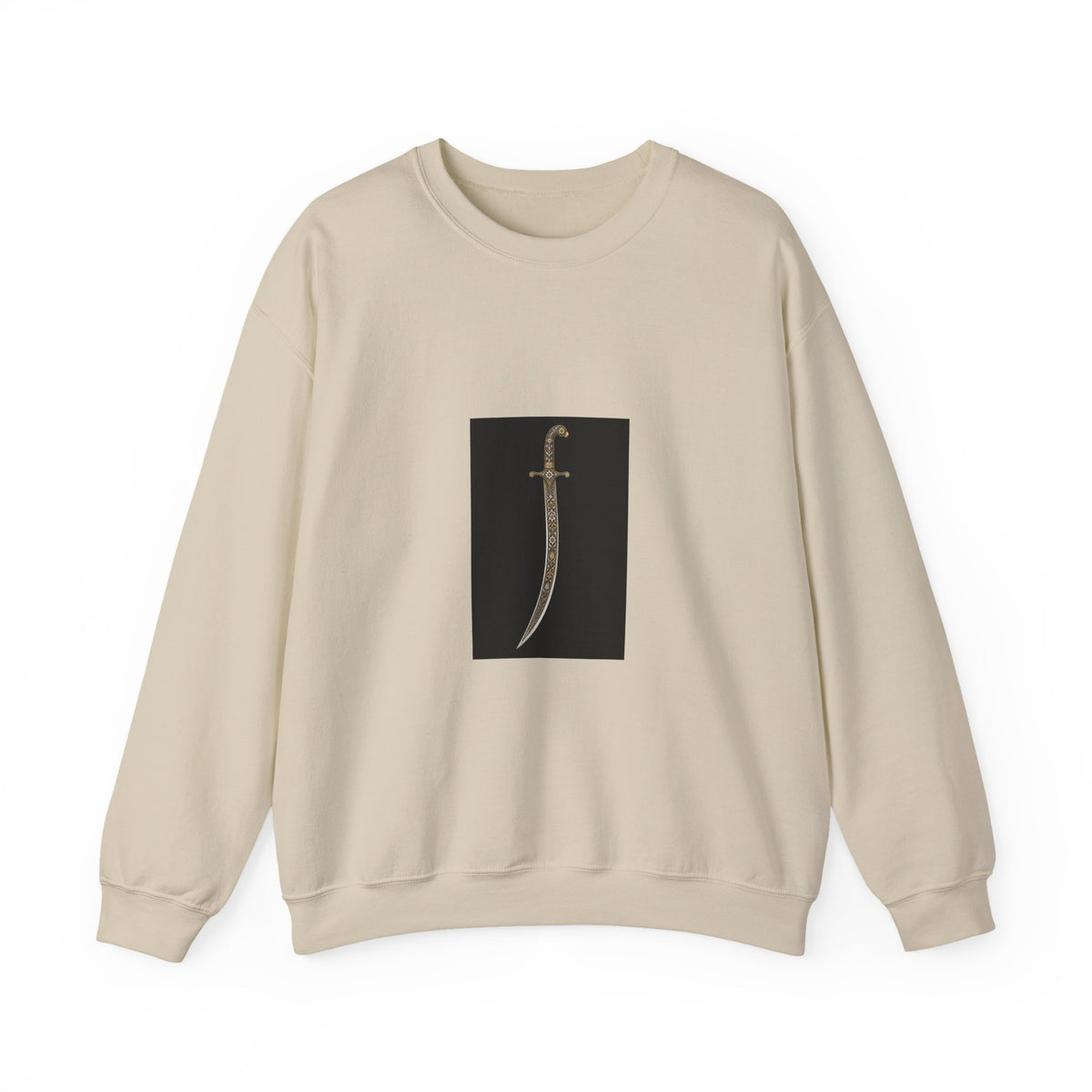 Sword Graphic Sweatshirt — Minimalist Dagger Illustration Crewneck
