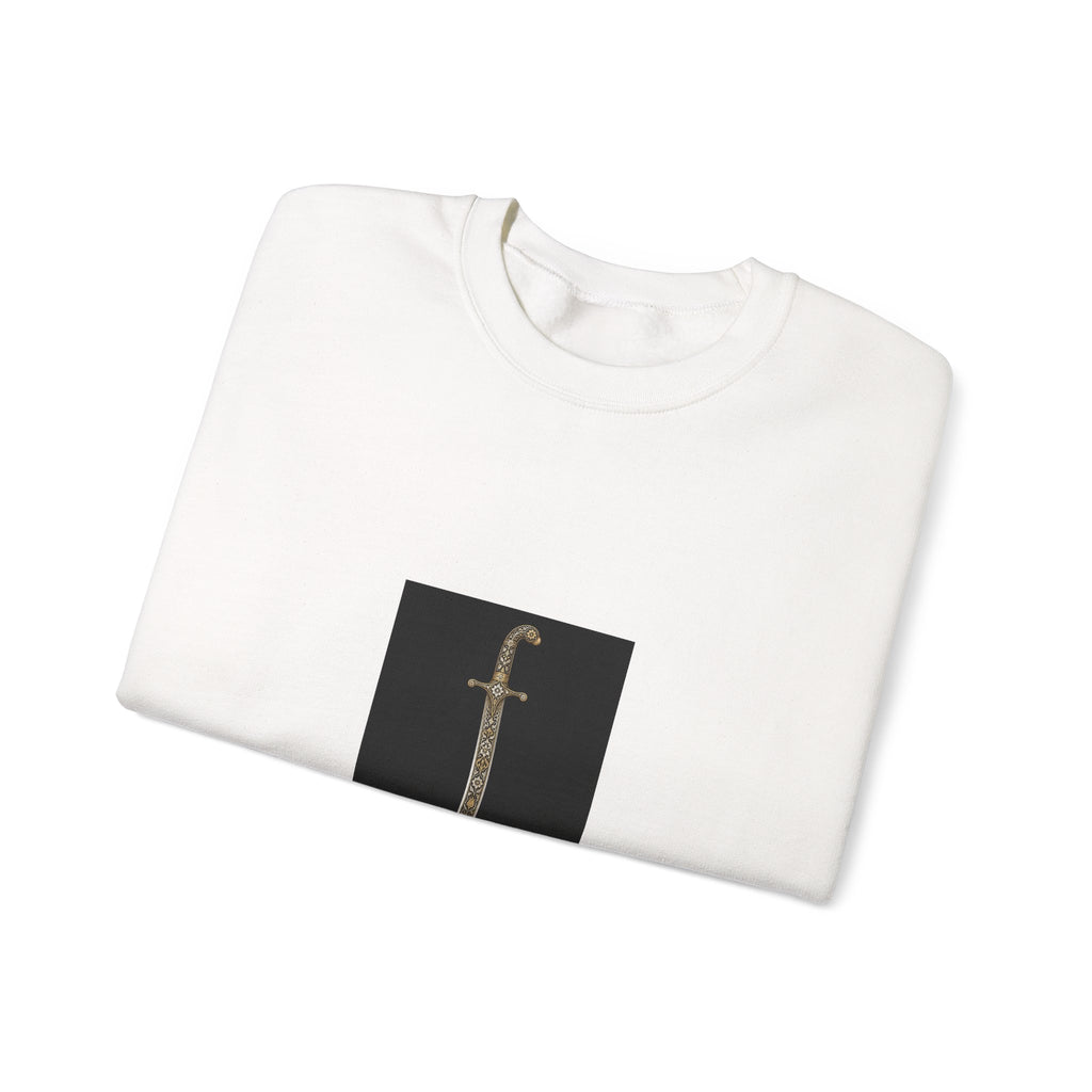 Sword Graphic Sweatshirt — Minimalist Dagger Illustration Crewneck
