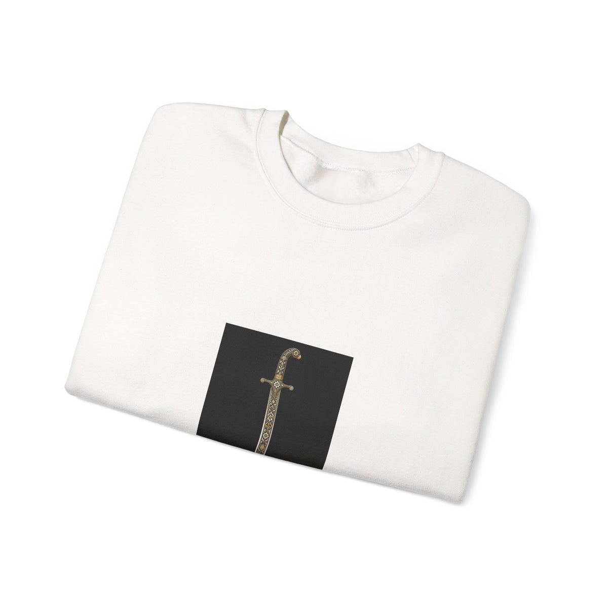 Sword Graphic Sweatshirt — Minimalist Dagger Illustration Crewneck