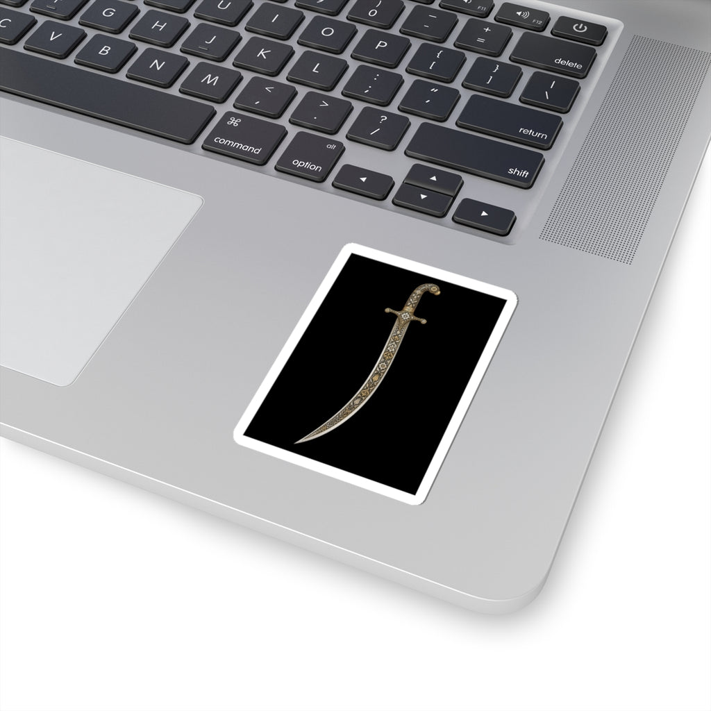 Arabian Dagger Kiss-Cut Sticker — Ornate Scimitar Laptop Decal