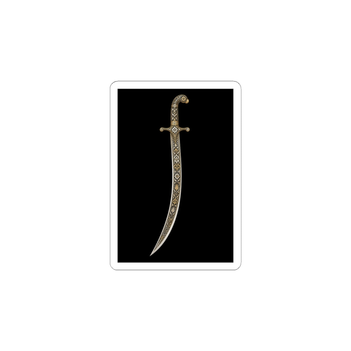 Arabian Dagger Kiss-Cut Sticker — Ornate Scimitar Laptop Decal