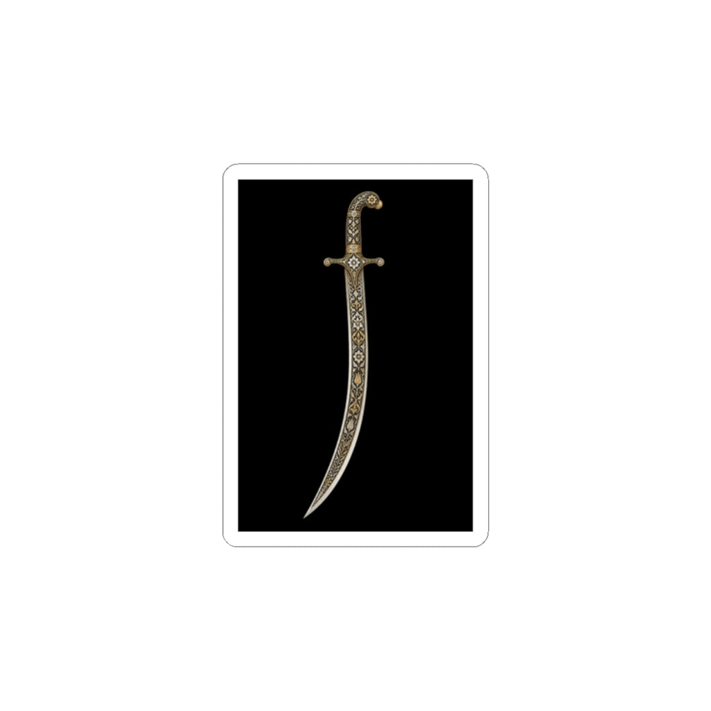 Arabian Dagger Kiss-Cut Sticker — Ornate Scimitar Laptop Decal