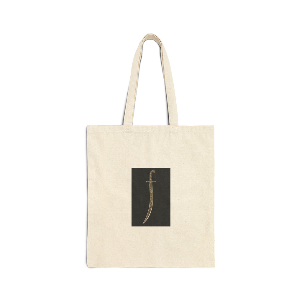 Canvas Tote Bag — Minimal Gold 'f' Monogram on Black Panel