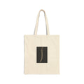 Canvas Tote Bag — Minimal Gold 'f' Monogram on Black Panel